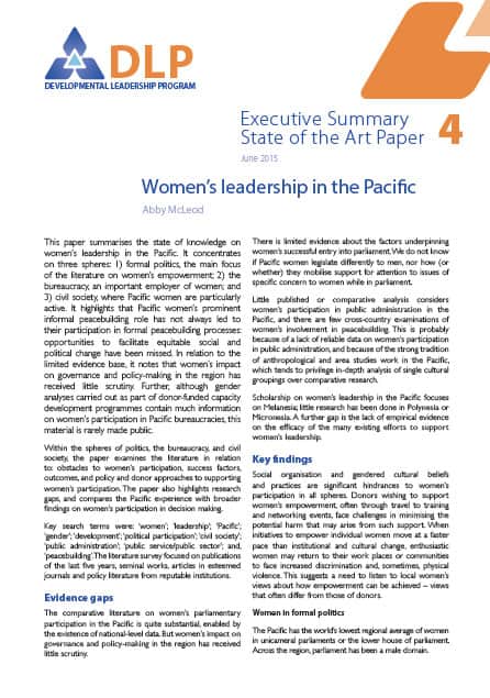 Executive Summary - Women's Leadership in the Pacific