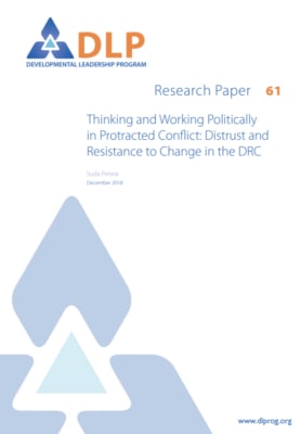 Thinking and Working Politically in Protracted Conflict: Distrust and Resistance to Change in the DRC