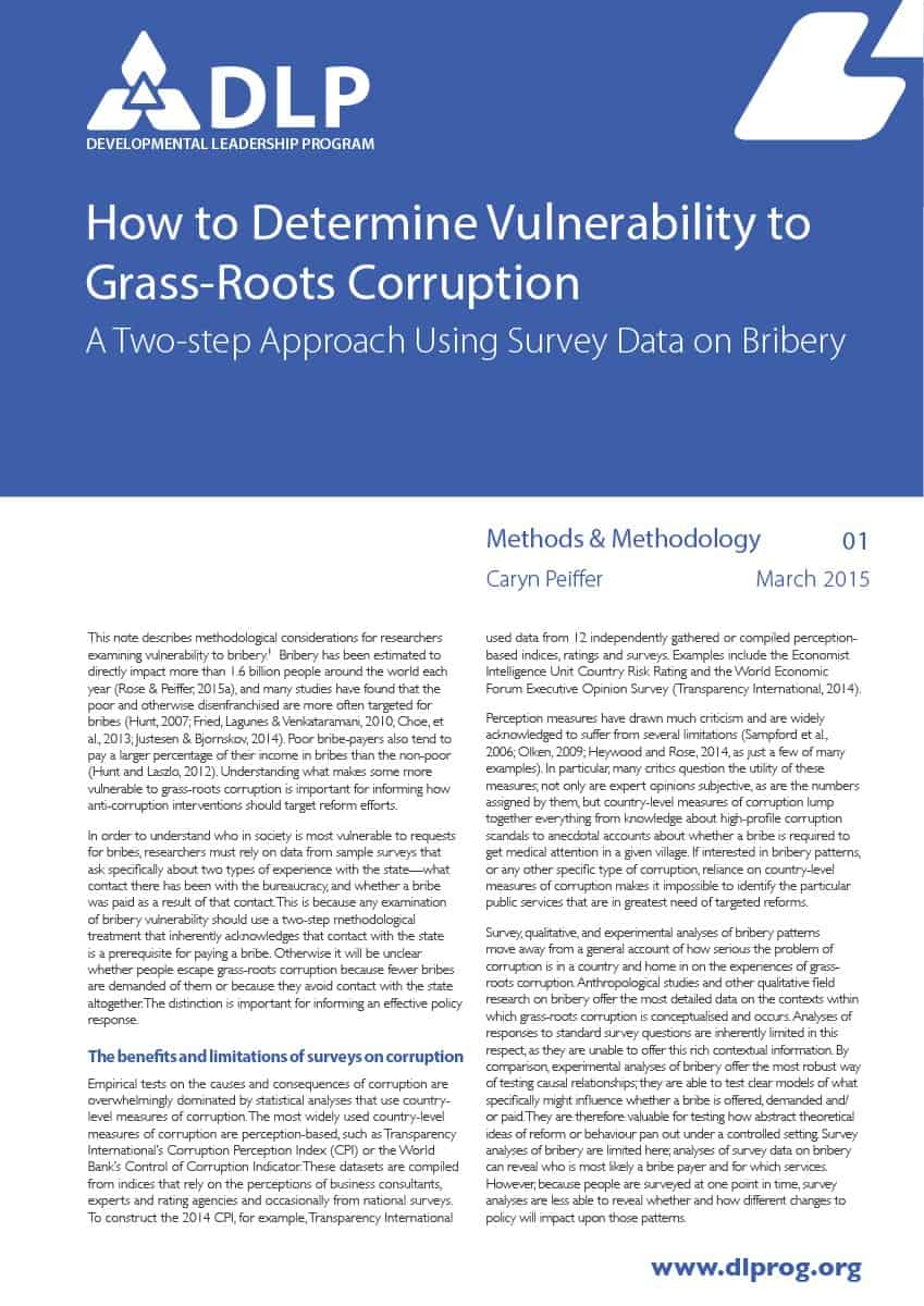 How to Determine Vulnerability to Grass-Roots Corruption