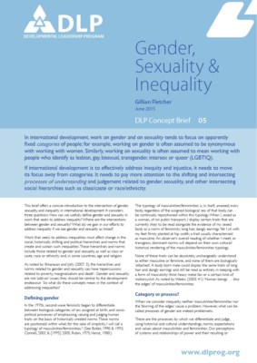 Gender, Sexuality and Inequality