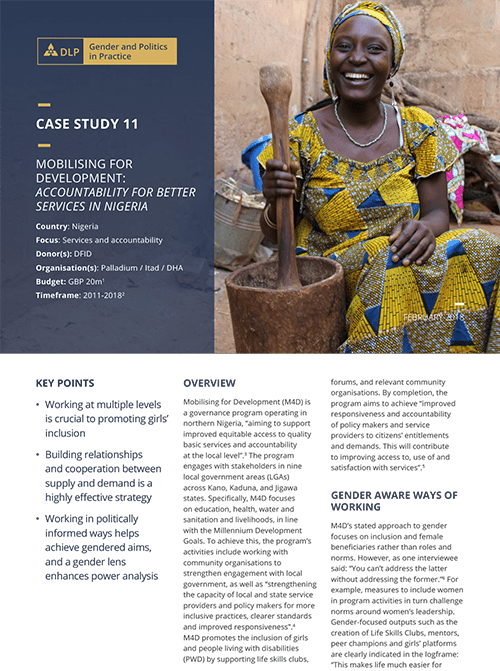 Case Study - Mobilising for Development: Accountability for better services in Nigeria