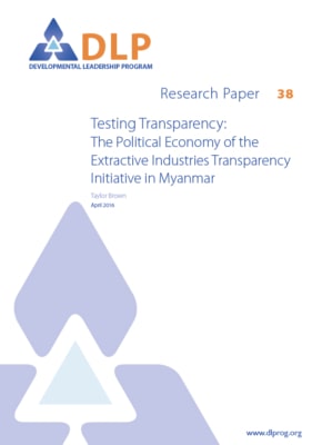 Testing Transparency: The Political Economy of the Extractive Industries Transparency Initiative in Myanmar