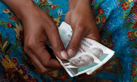 Person holding money