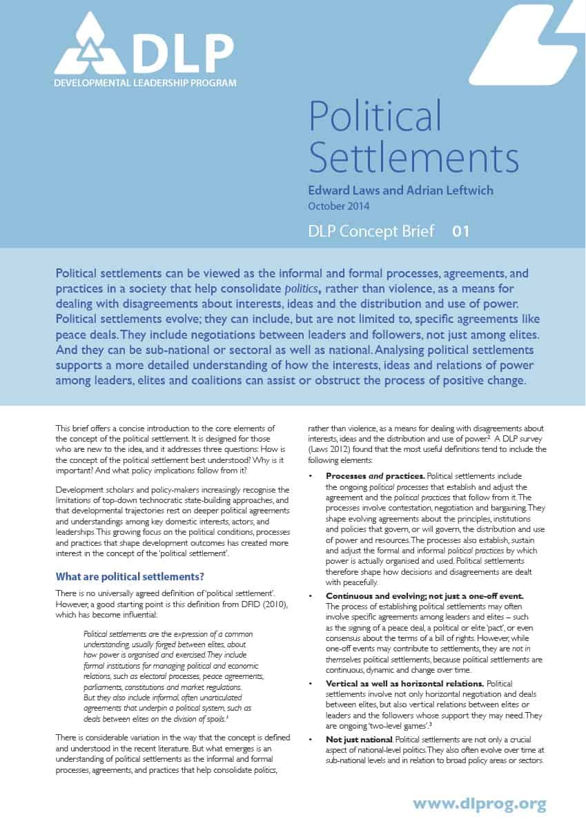 Political Settlements