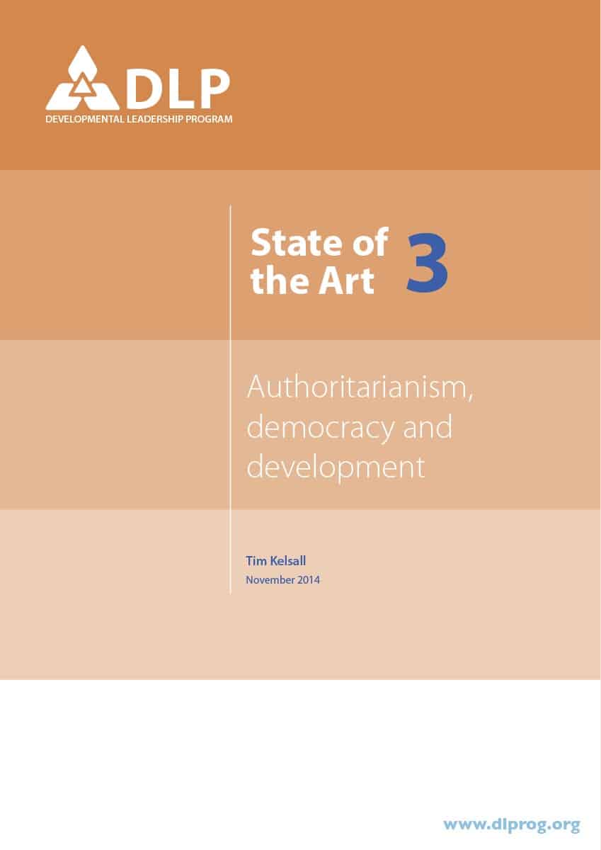 Front cover, Authoritarianism, democracy and development