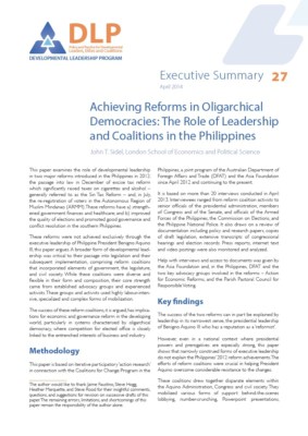 Executive Summary - Achieving Reforms in Oligarchical Democracies