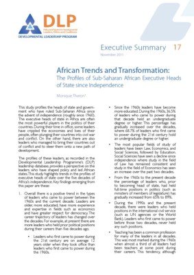 Executive Summary - African Trends and Transformation