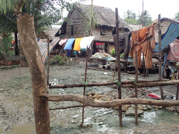 Laundry hanging outside a house