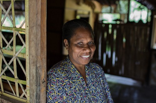 Woman standing in doorway