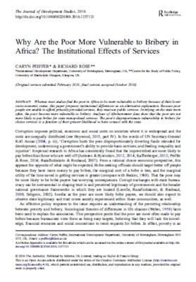 Why Are the Poor More Vulnerable to Bribery in Africa? The Institutional Effects of Services