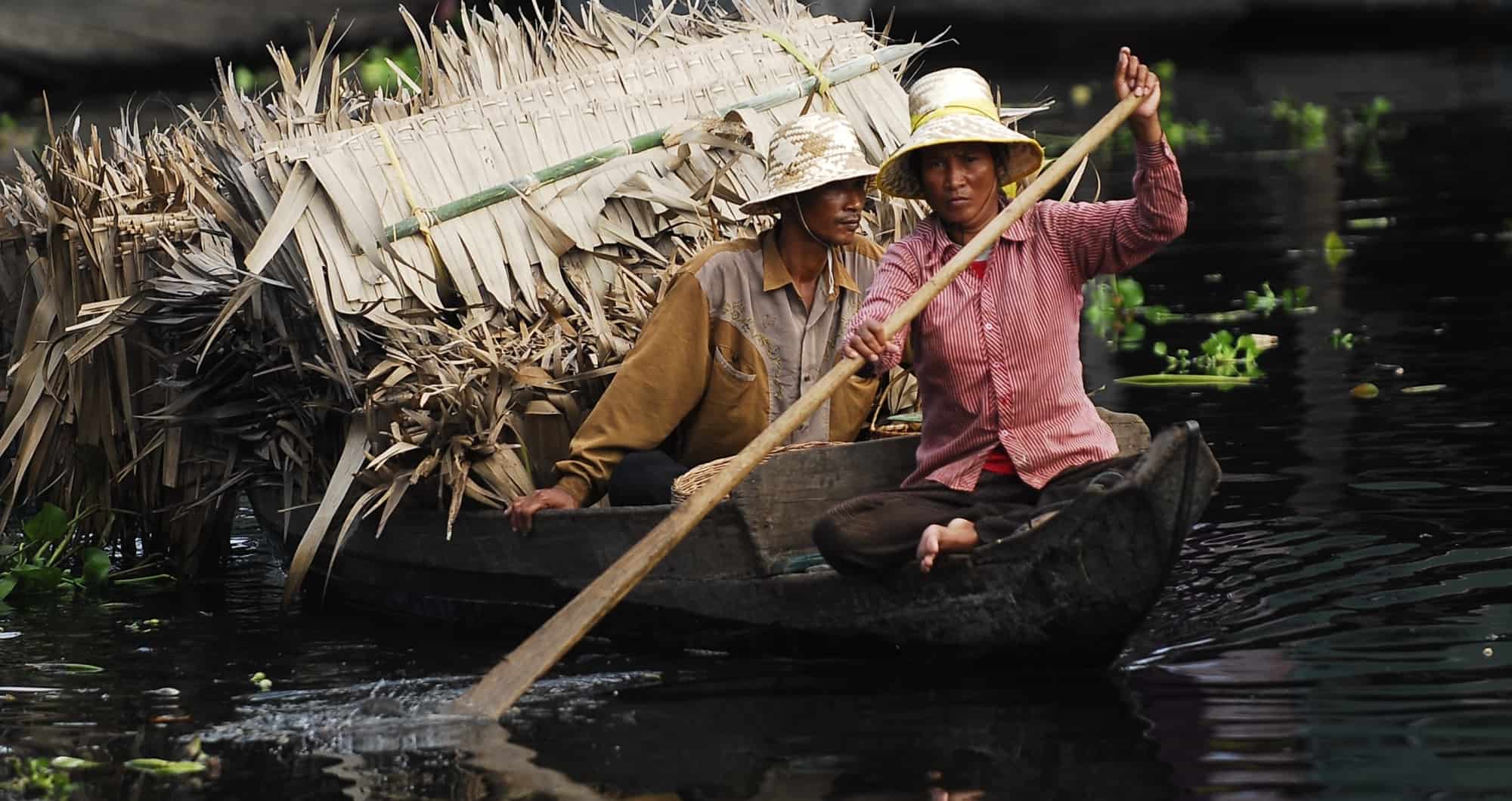 Two people in a boat
