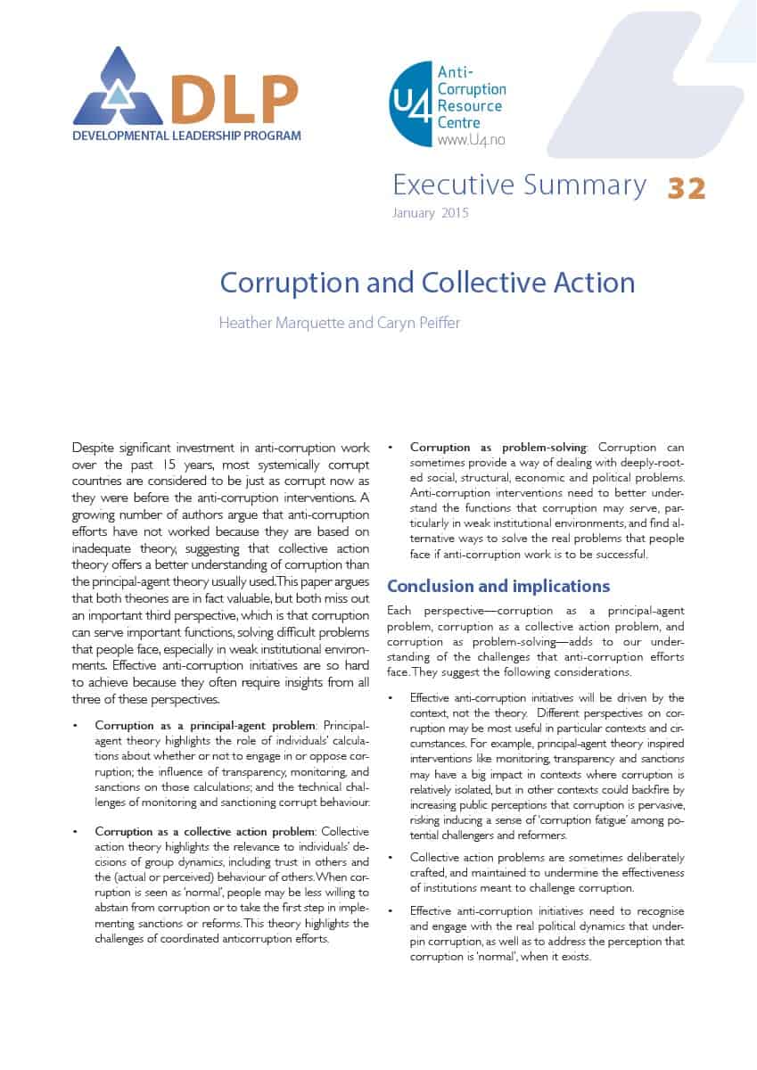 Executive Summary - Corruption and Collective Action