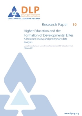 Higher education and the formation of developmental elites: A literature review and preliminary data analysis