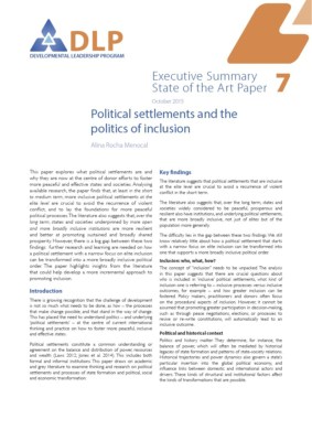 Executive Summary - Political Settlements and the Politics of Inclusion