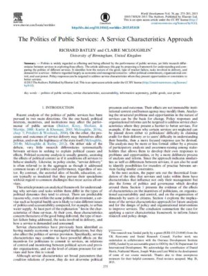 The Politics of Public Services: A Service Characteristics Approach