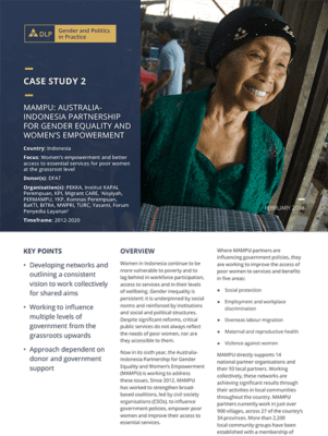 Case Study - MAMPU: Australia-Indonesia Partnership for Gender Equality and Women’s Empowerment