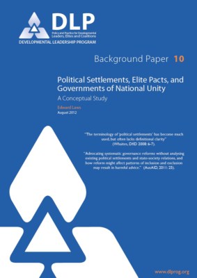 Political Settlements, Elite Pacts, and Governments of National Unity