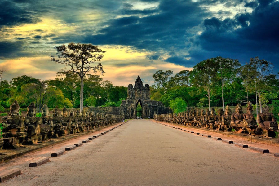 Path leading to a Cambodian temple