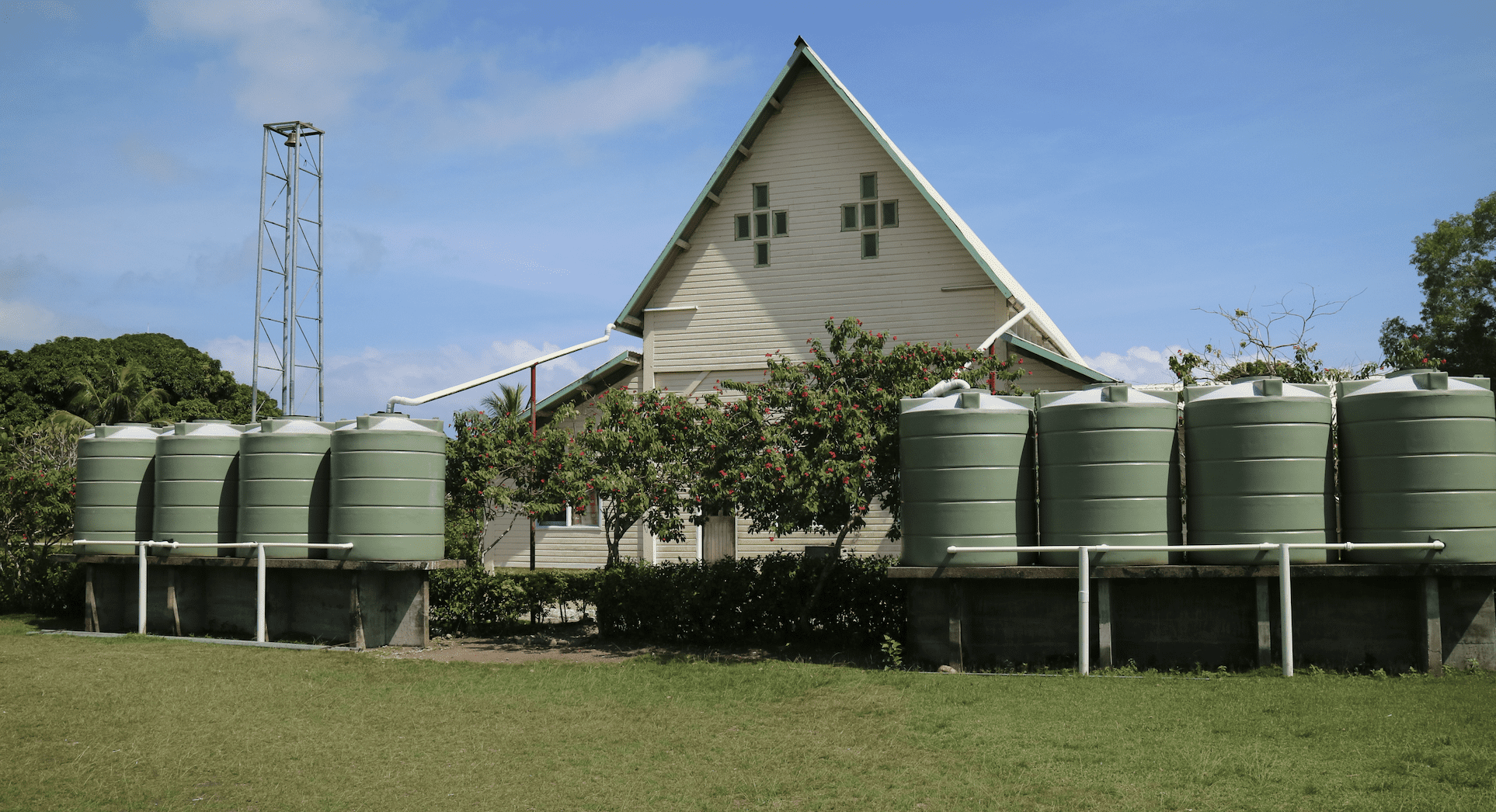 Building surrounded by trees and greenery